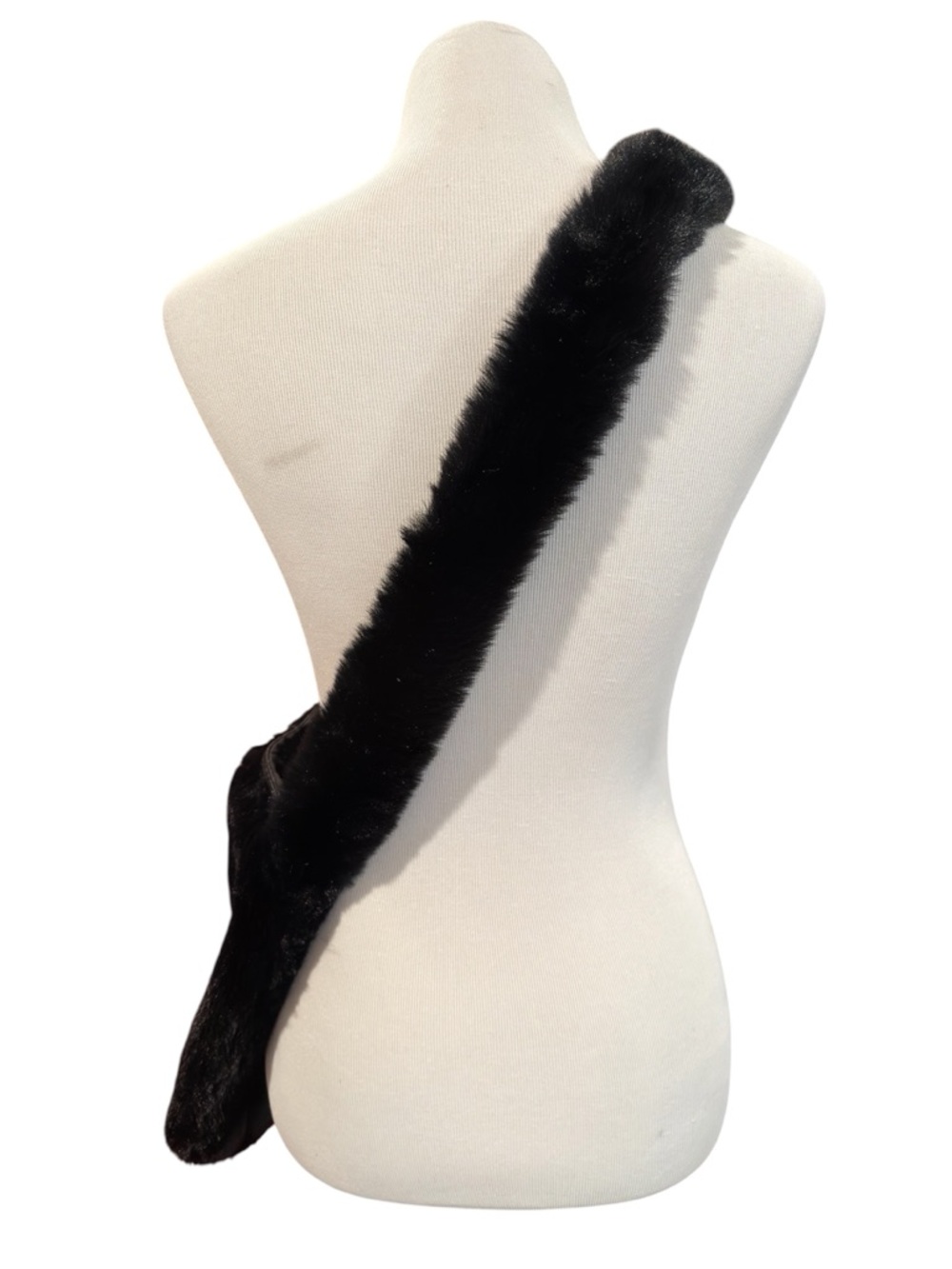 MPLAYGROUND Seoul Faux Fur Sling Shoulder Bag Black NWT - Picture 6 of 8